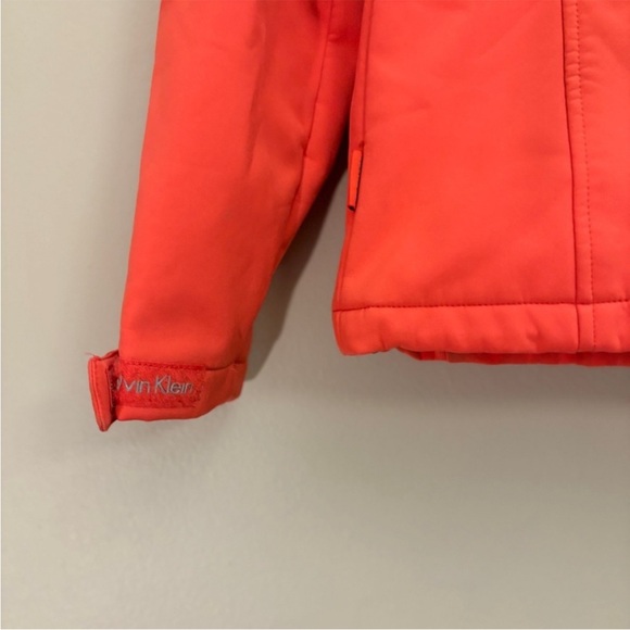 Calvin Klein Orange-Red Hooded Neoprene Fleece-Lined Jacket – Size Small GUC - Picture 15 of 16